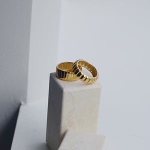 18K Gold Plated Fluffy Band Ring, Minimalist